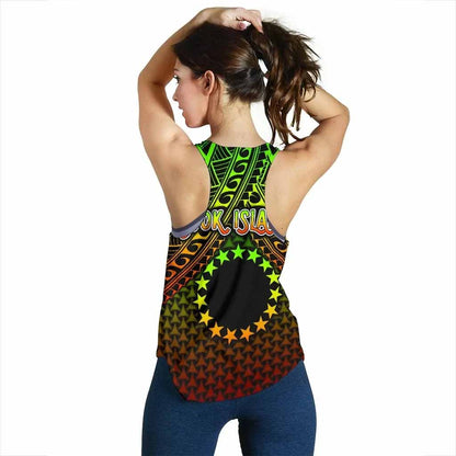 Polynesian Cook Islands Women Racerback Tank - Reggae Vintage Polynesian Patterns
