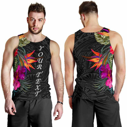 Polynesian Custom Personalised Men Tank Top - Hibiscus Pattern