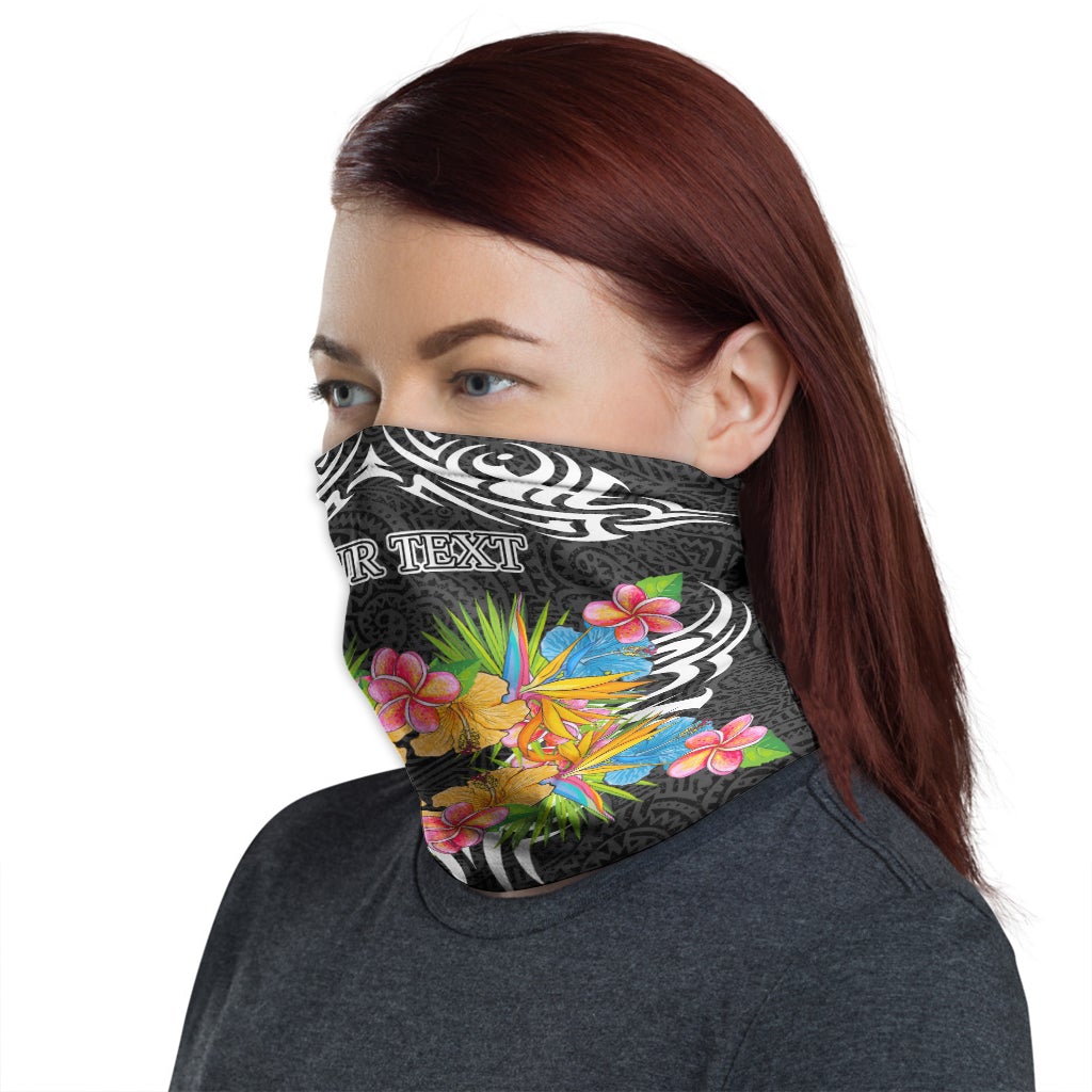 Polynesian Custom Personalised Neck Gaiter - Tribal Floral Pattern