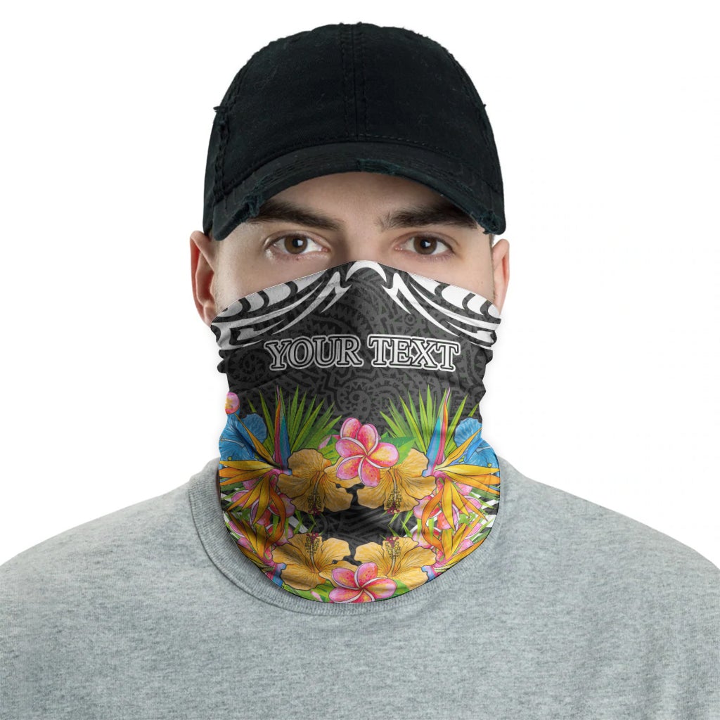 Polynesian Custom Personalised Neck Gaiter - Tribal Floral Pattern