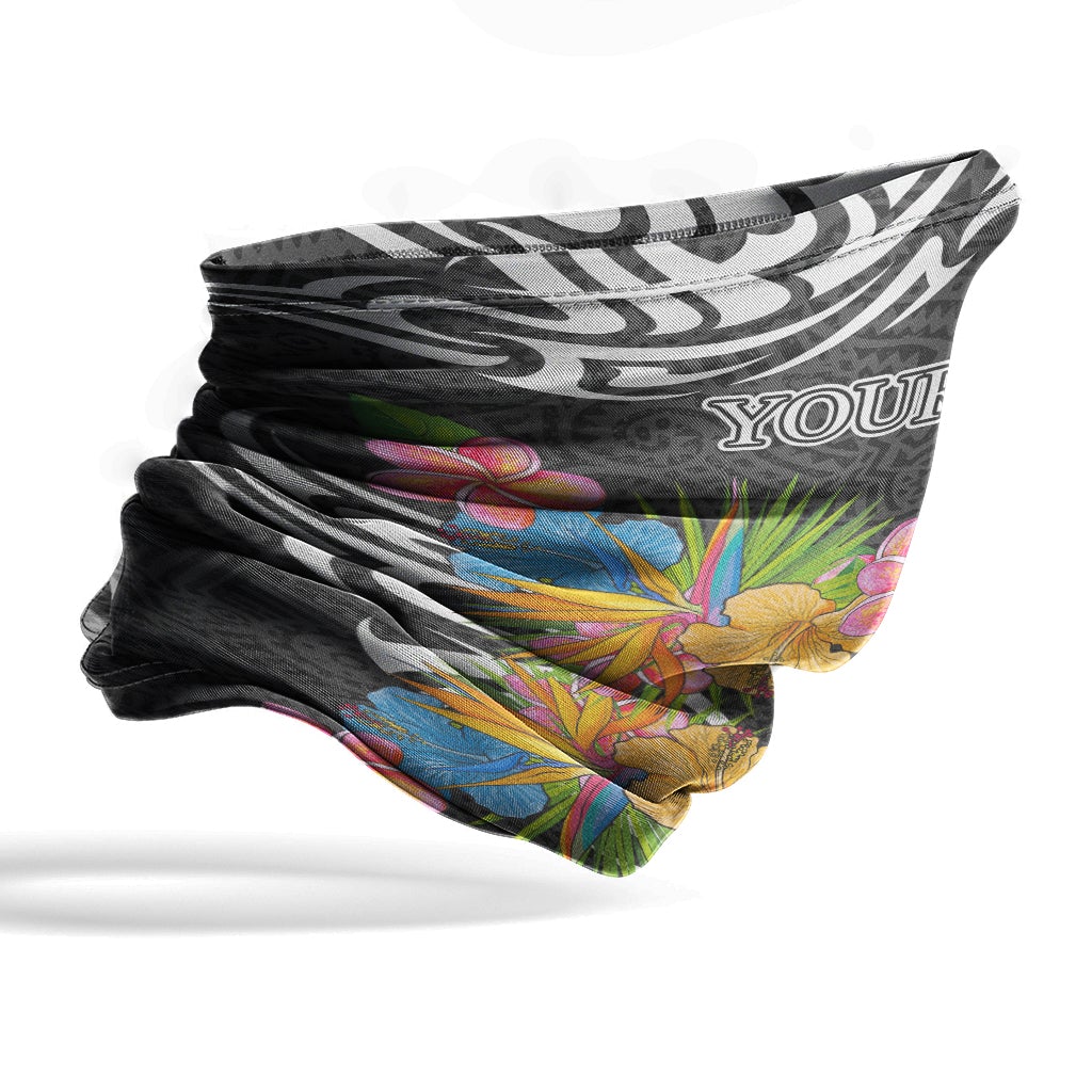 Polynesian Custom Personalised Neck Gaiter - Tribal Floral Pattern