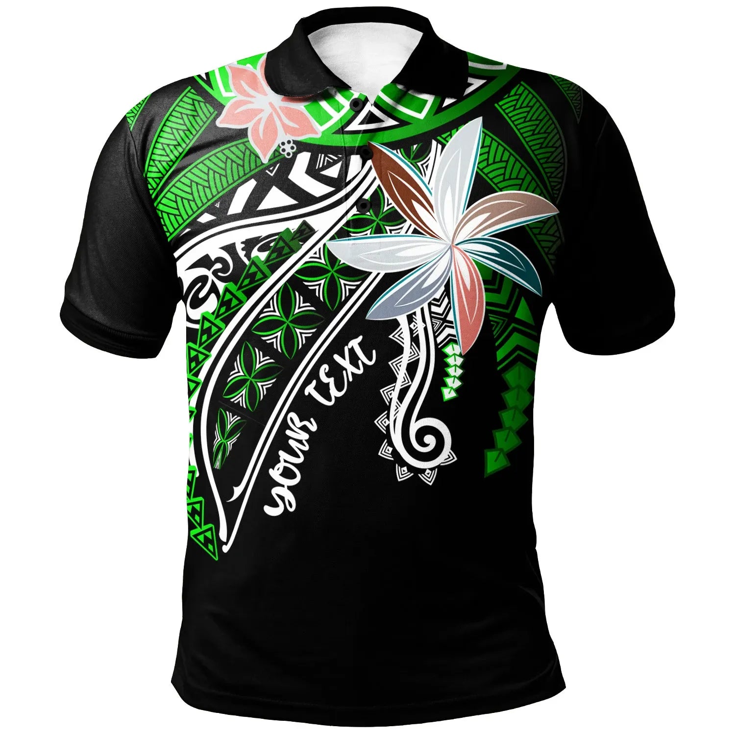 Polynesian Custom Personalised Polo Shirt - Fanciful Forest Green Color
