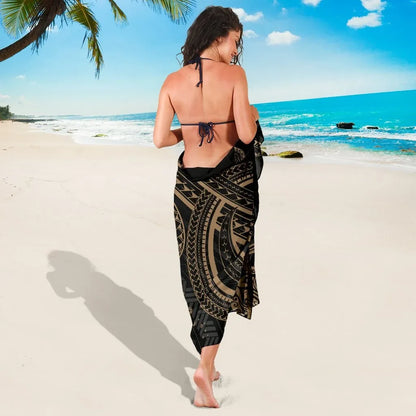 Polynesian Custom Personalised Sarongs - Gold Turtle