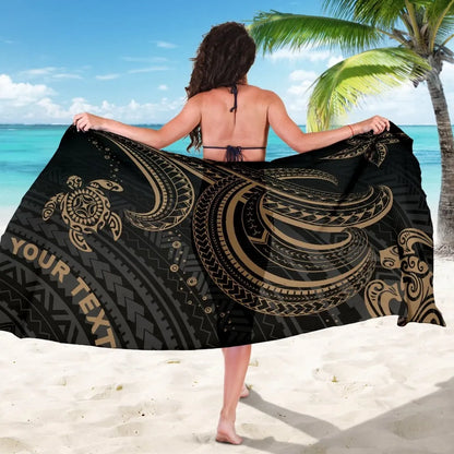 Polynesian Custom Personalised Sarongs - Gold Turtle