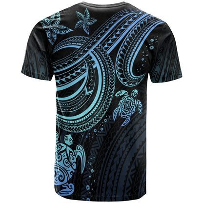Polynesian Custom Personalised T-shirt - Blue Turtle