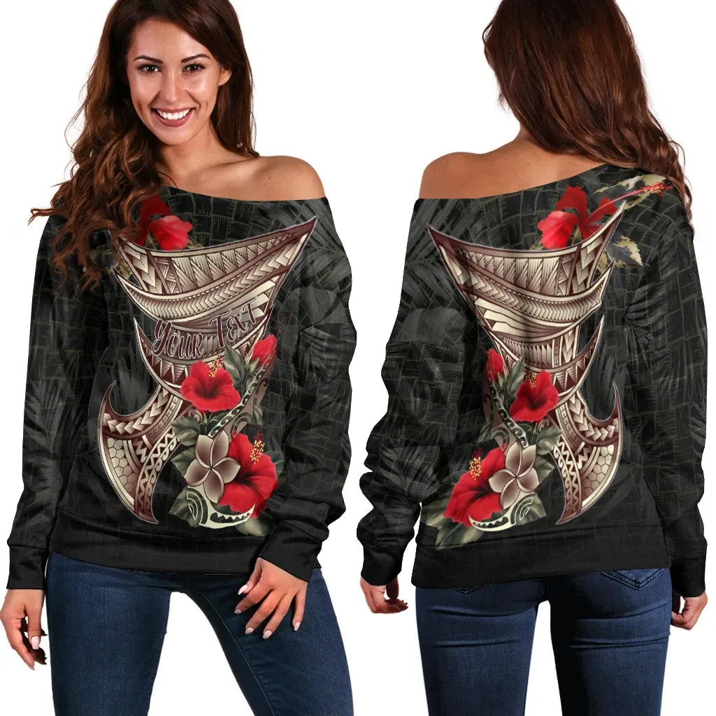 Polynesian Custom Personalised Women Off Shoulder Sweater - Polynesian Tribal Vintage Style