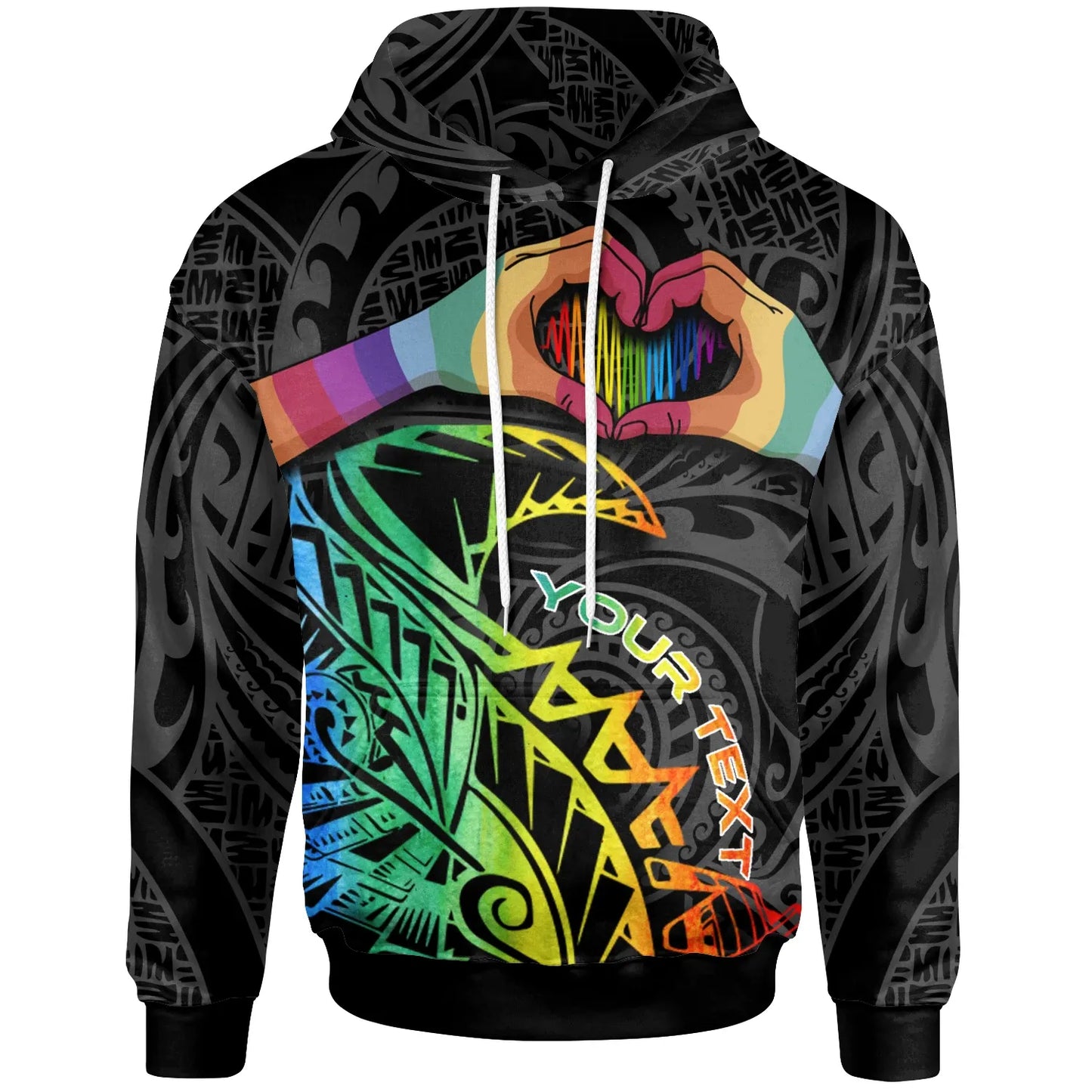 Polynesian Custom Personalized Hoodie - LGBT Heartbeat