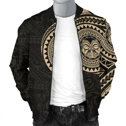 Polynesian Face Tattoo Style Bomber Jacket 2
