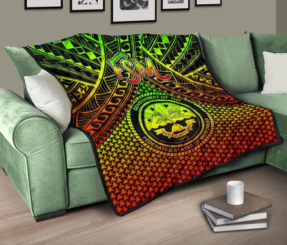 Polynesian Federated States of Micronesia Personalised Premium Quilt- Reggae Vintage Polynesian Patterns