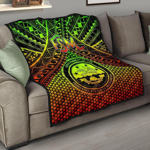 Polynesian Federated States of Micronesia Personalised Premium Quilt- Reggae Vintage Polynesian Patterns