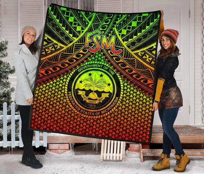 Polynesian Federated States of Micronesia Personalised Premium Quilt- Reggae Vintage Polynesian Patterns