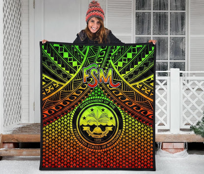 Polynesian Federated States of Micronesia Personalised Premium Quilt- Reggae Vintage Polynesian Patterns