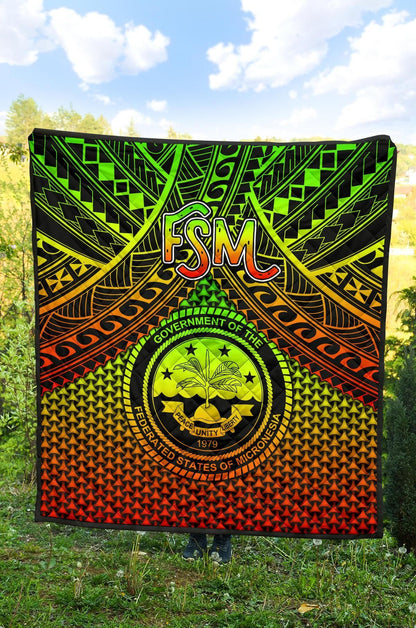 Polynesian Federated States of Micronesia Personalised Premium Quilt- Reggae Vintage Polynesian Patterns