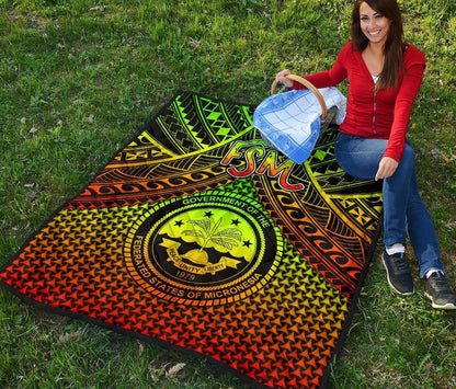 Polynesian Federated States of Micronesia Personalised Premium Quilt- Reggae Vintage Polynesian Patterns