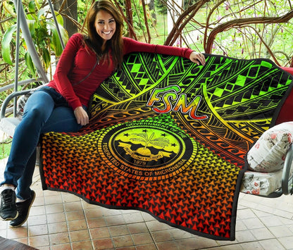 Polynesian Federated States of Micronesia Personalised Premium Quilt- Reggae Vintage Polynesian Patterns