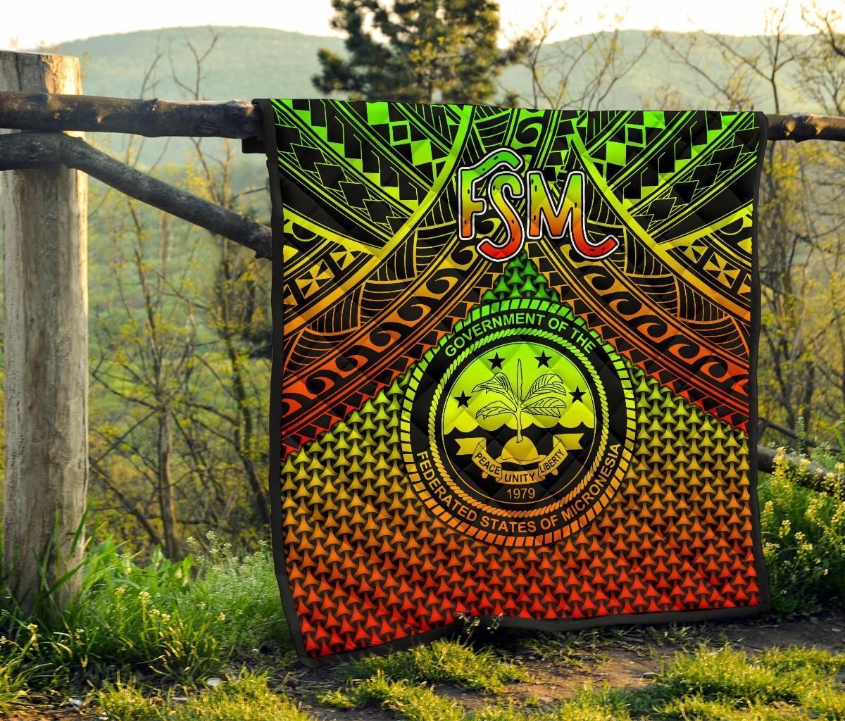 Polynesian Federated States of Micronesia Personalised Premium Quilt- Reggae Vintage Polynesian Patterns