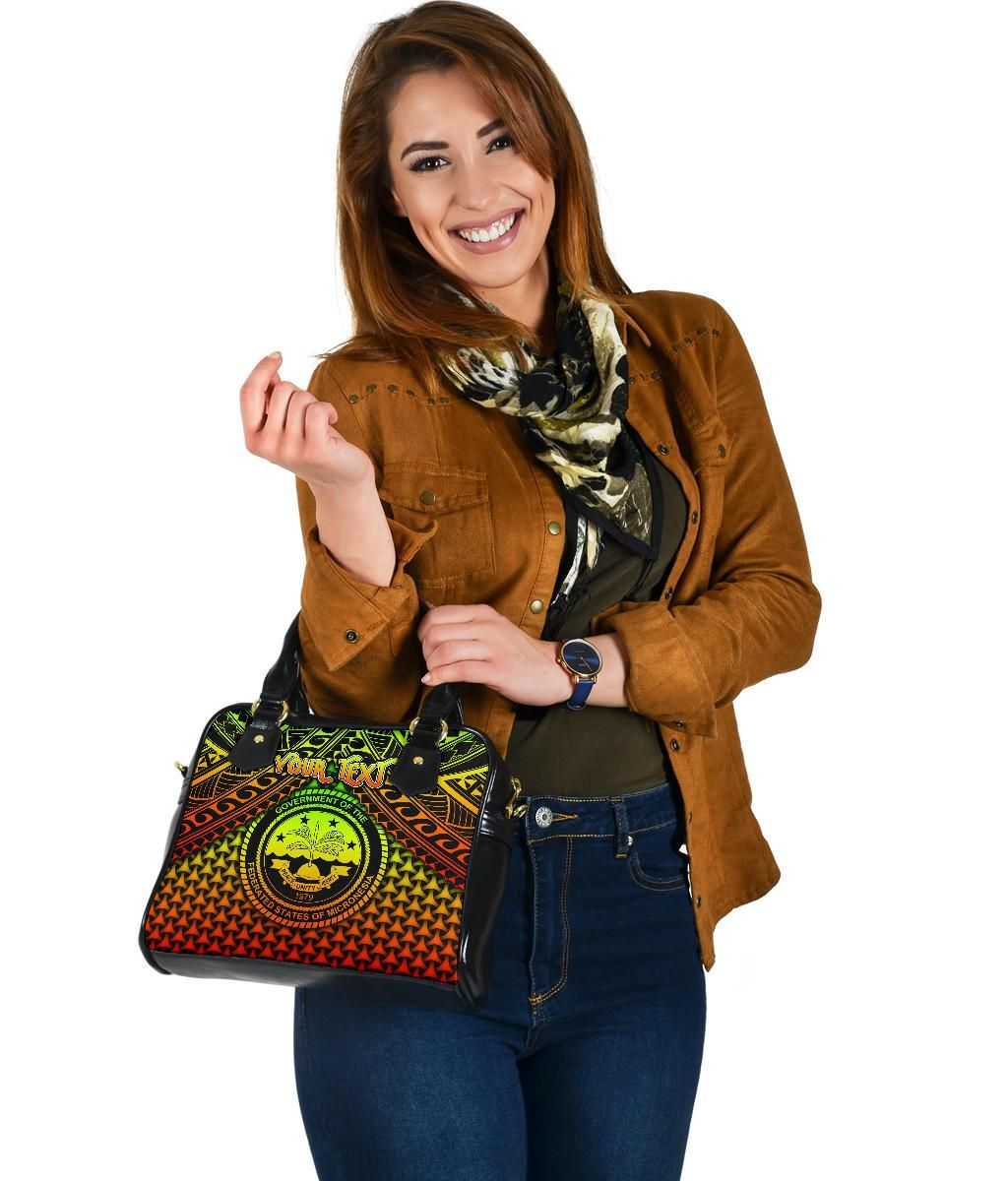 Polynesian Federated States Of Micronesia Personalised Shoulder Handbags- Reggae Vintage Polynesian Patterns