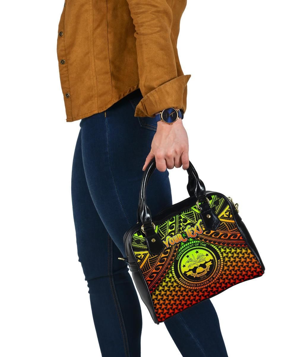Polynesian Federated States Of Micronesia Personalised Shoulder Handbags- Reggae Vintage Polynesian Patterns