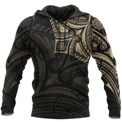 Polynesian Hoodie - Polynesian Flower Tattoo Style