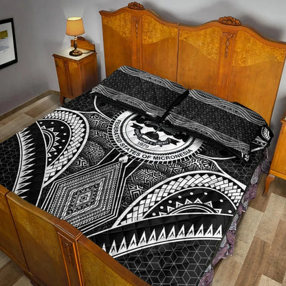 Polynesian FSM Quilt Bed Set - Poly Pattern With COA Federated States of Micronesia