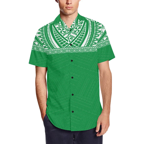 Polynesian Green - White Short Sleeve Shirt