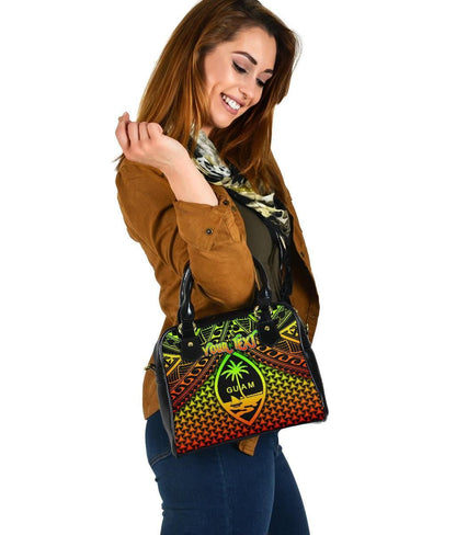 Polynesian Guam Personalised Shoulder Handbag - Reggae Vintage Polynesian Patterns