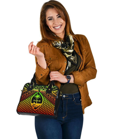 Polynesian Guam Personalised Shoulder Handbag - Reggae Vintage Polynesian Patterns