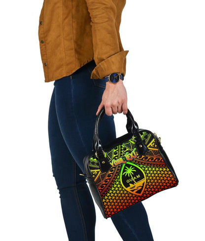 Polynesian Guam Personalised Shoulder Handbag - Reggae Vintage Polynesian Patterns