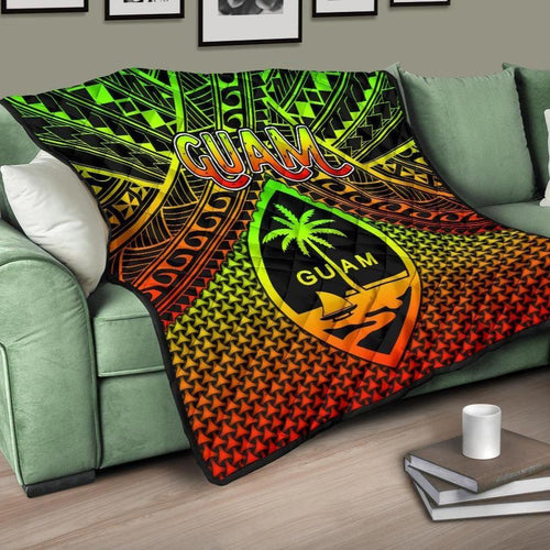 Polynesian Guam Premium Quilt - Reggae Vintage Polynesian Patterns