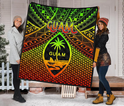 Polynesian Guam Premium Quilt - Reggae Vintage Polynesian Patterns