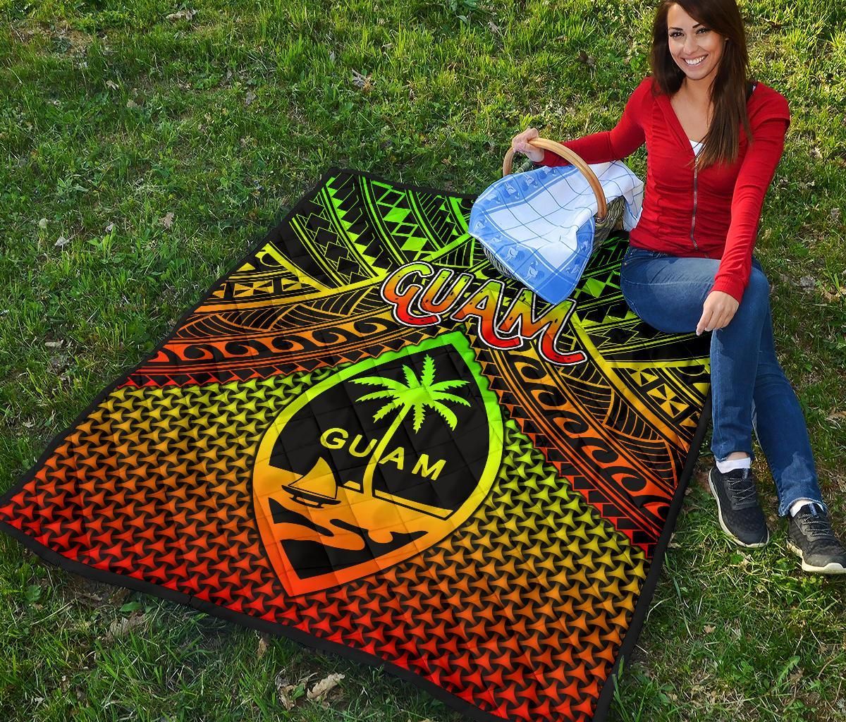 Polynesian Guam Premium Quilt - Reggae Vintage Polynesian Patterns