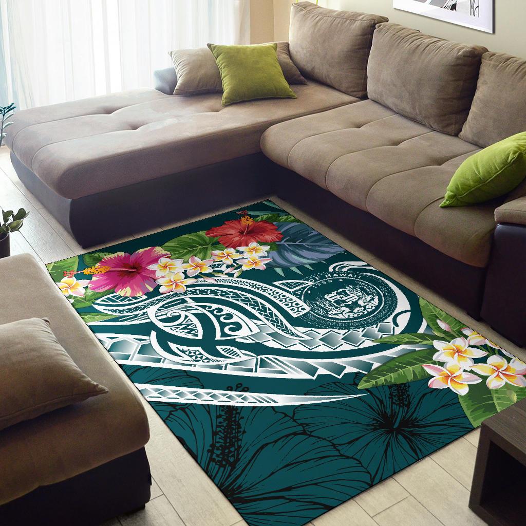 Polynesian Hawaii Area Rug - Summer Plumeria