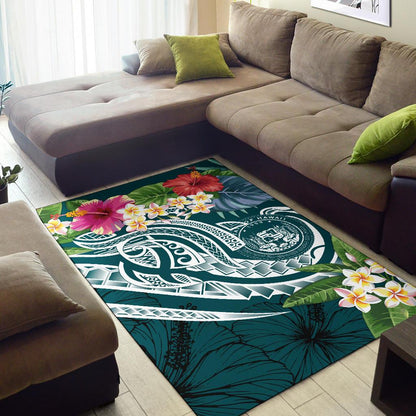 Polynesian Hawaii Area Rug - Summer Plumeria