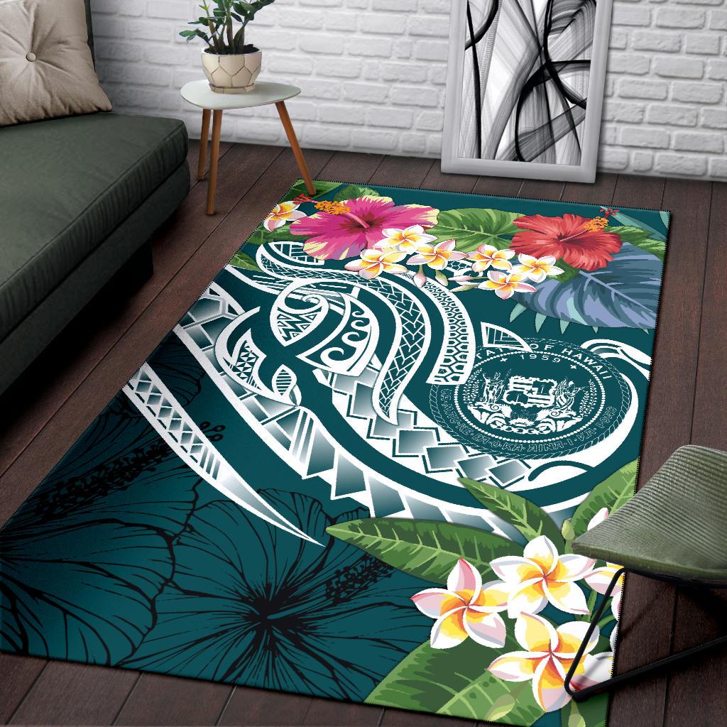 Polynesian Hawaii Area Rug - Summer Plumeria