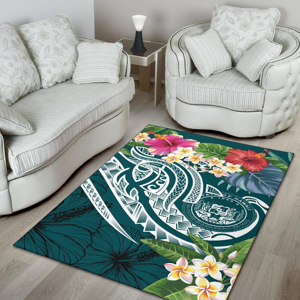Polynesian Hawaii Area Rug - Summer Plumeria