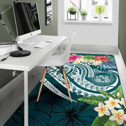 Polynesian Hawaii Area Rug - Summer Plumeria