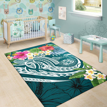 Polynesian Hawaii Area Rug - Summer Plumeria
