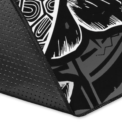 Polynesian Hawaii Area Rugs Turtle Hibiscus Black