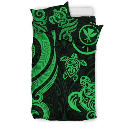Polynesian Hawaii Bedding Set - Green Tentacle Turtle
