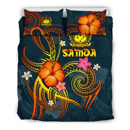 Polynesian Hawaii Bedding Set - Legend Of Samoa (Blue)