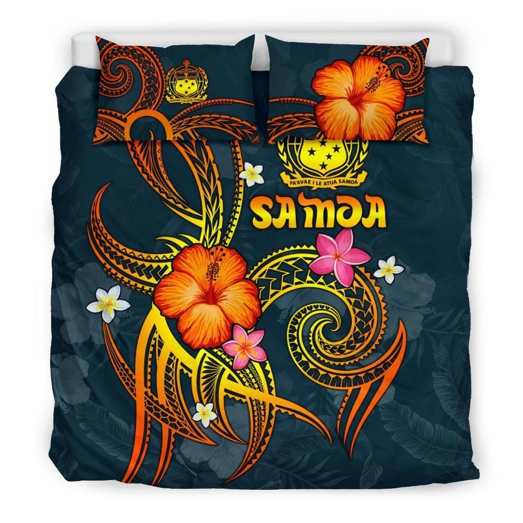 Polynesian Hawaii Bedding Set - Legend Of Samoa (Blue)