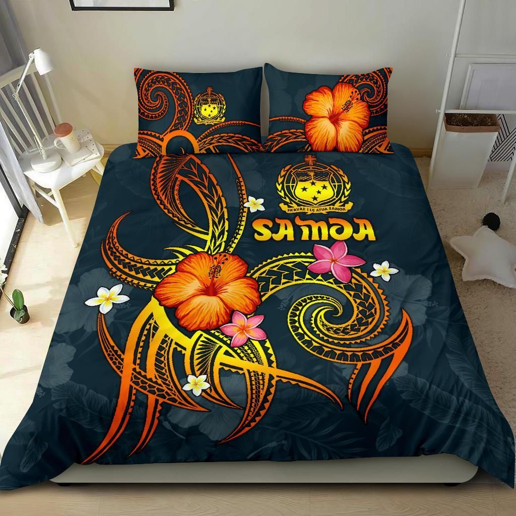 Polynesian Hawaii Bedding Set - Legend Of Samoa (Blue)