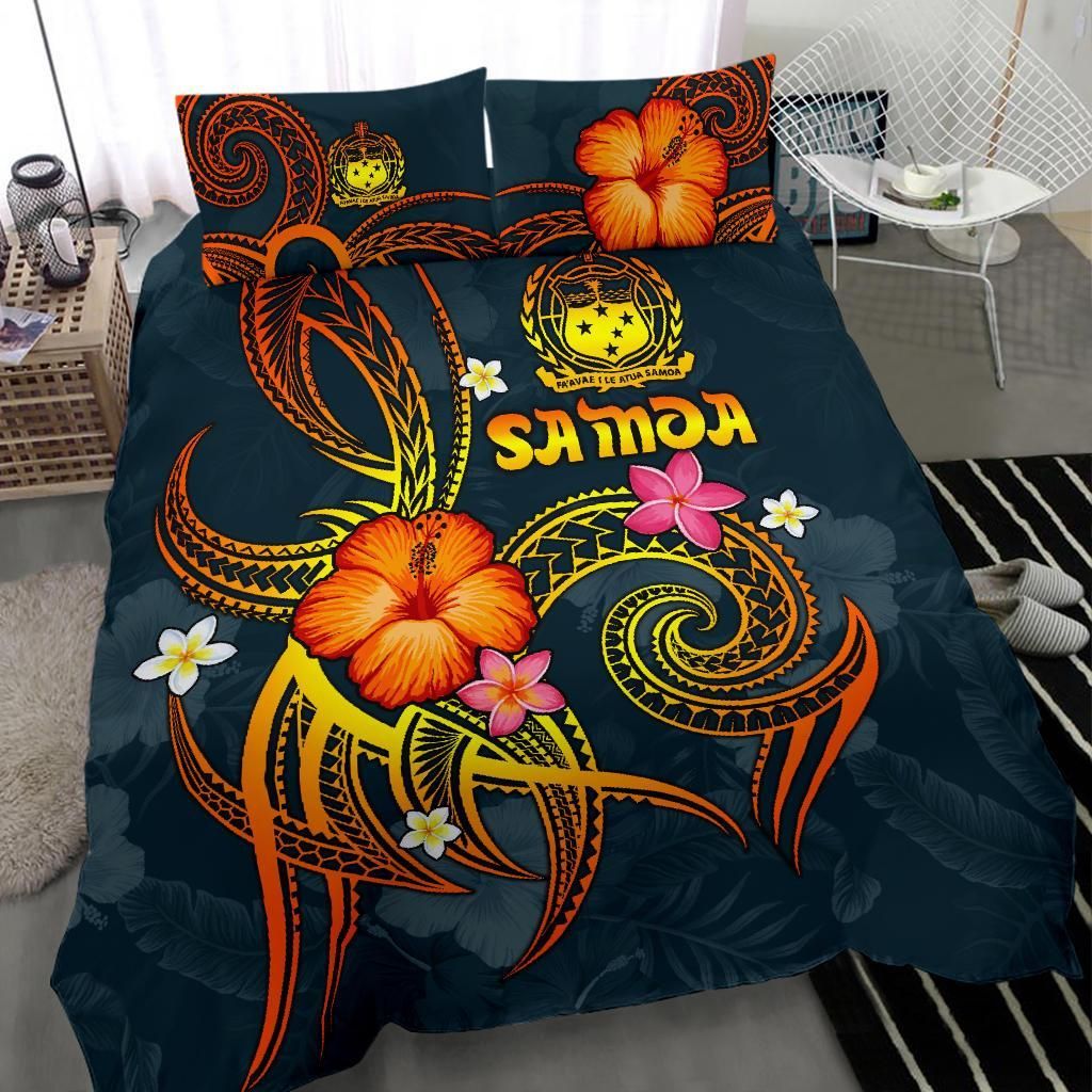Polynesian Hawaii Bedding Set - Legend Of Samoa (Blue)
