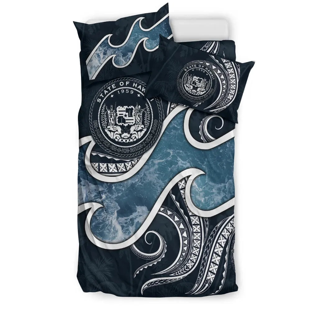 Polynesian Hawaii Bedding Set - Ocean Style (Coat Of Arms)