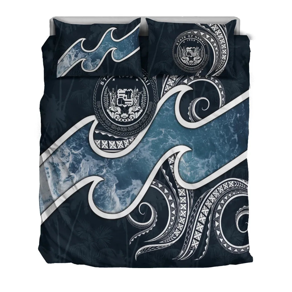 Polynesian Hawaii Bedding Set - Ocean Style (Coat Of Arms)