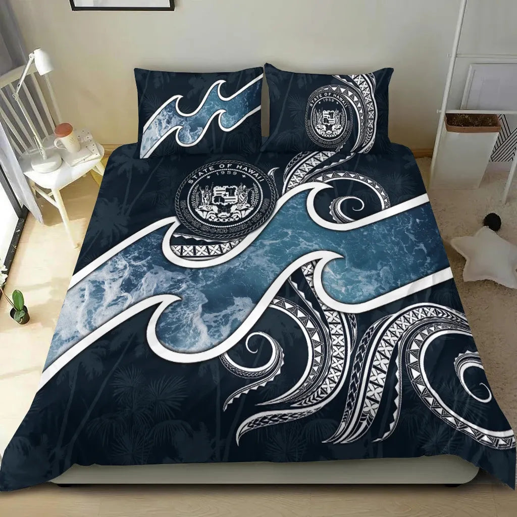 Polynesian Hawaii Bedding Set - Ocean Style (Coat Of Arms)