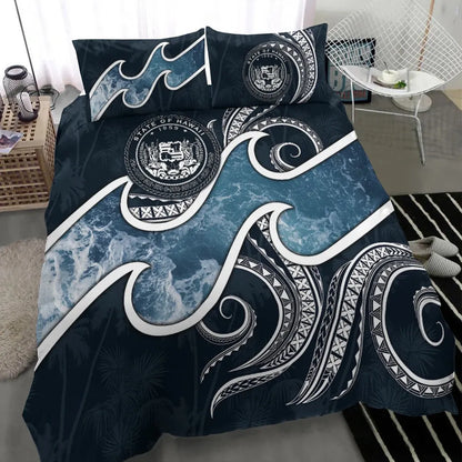 Polynesian Hawaii Bedding Set - Ocean Style (Coat Of Arms)