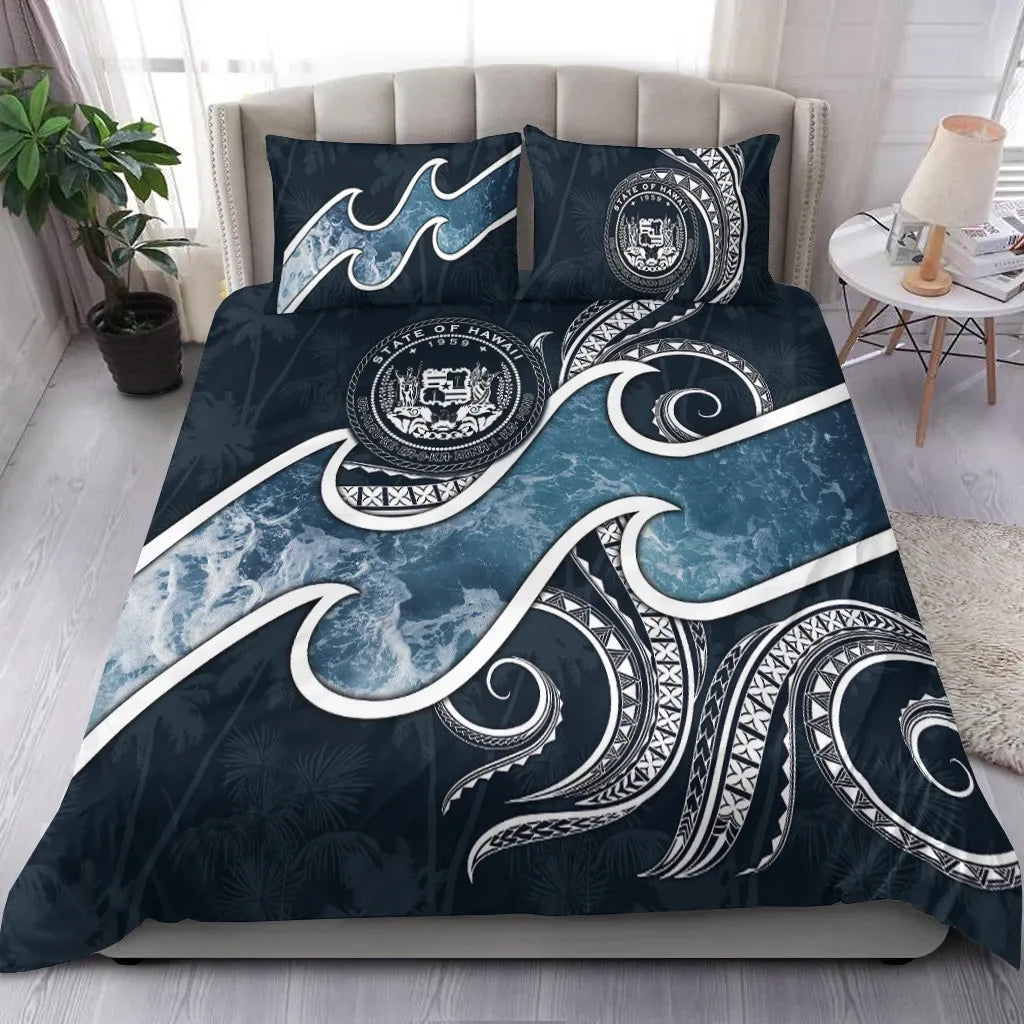 Polynesian Hawaii Bedding Set - Ocean Style (Coat Of Arms)