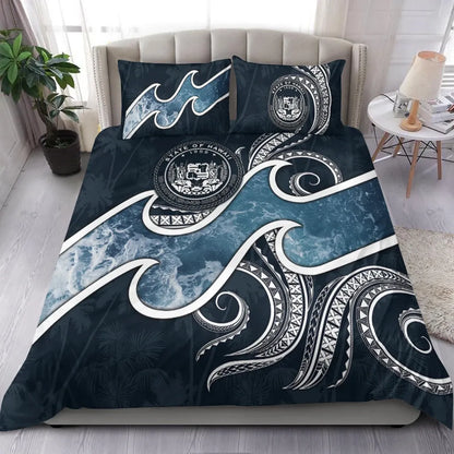 Polynesian Hawaii Bedding Set - Ocean Style (Coat Of Arms)