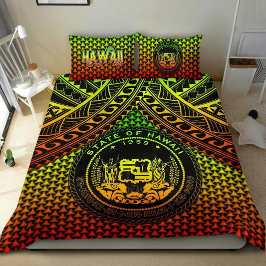 Polynesian Hawaii Bedding Set - Reggae Vintage Polynesian Patterns